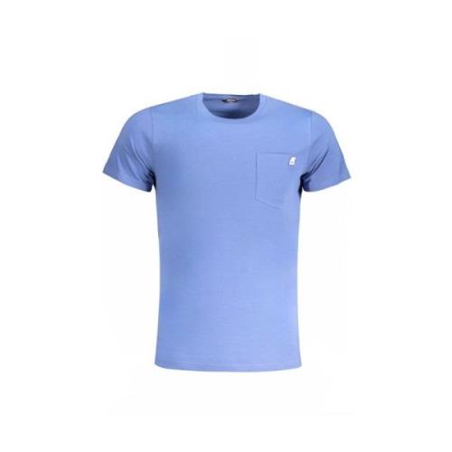 K-Way Blå Bomull T-shirt med Kontrastdetaljer Blue, Herr