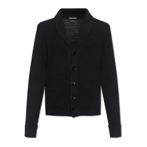 Tom Ford Kashmir Cardigan med Fickor Black, Herr