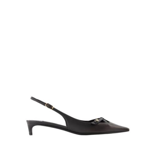 Dolce & Gabbana Svart Läder Slingbacks Spetsig Tå Black, Dam