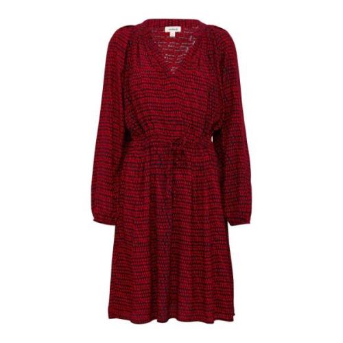 Soaked in Luxury Slalize Klänning Salsa Square Print Red, Dam