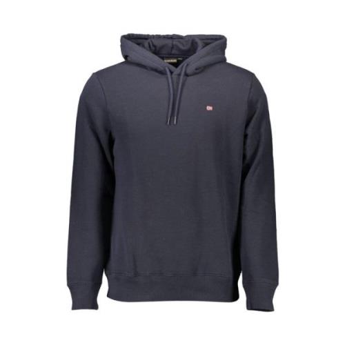 Napapijri Blå hoodie i ekologisk bomullsblandning Blue, Herr