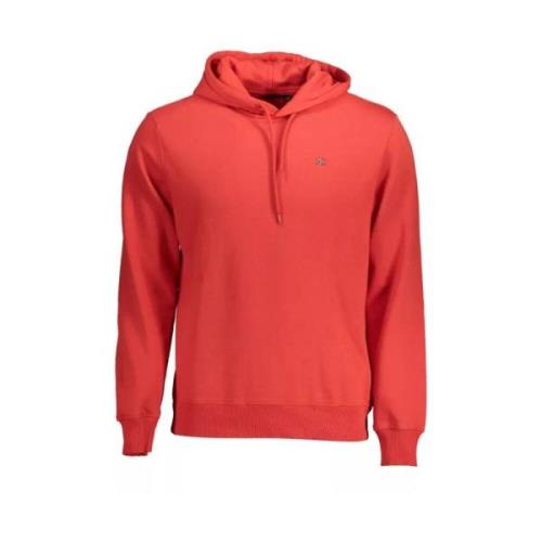 Napapijri Snygg Rosa Hoodie med Logodetaljer Red, Herr