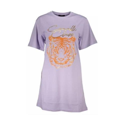 Cavalli Class Elegant Lila Kortärmad T-shirt Purple, Dam