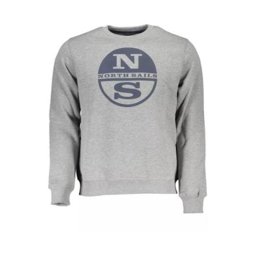 North Sails Grått Logo Sweatshirt Rund Hals Gray, Herr