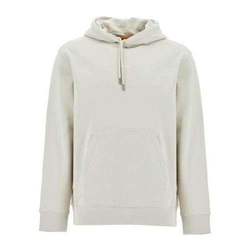 Boss Grafisk Tryck Hoodie Beige, Herr