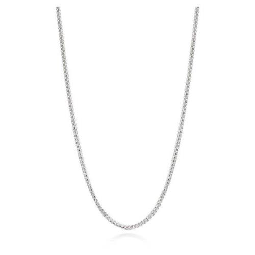 Nialaya Mens Squared Silver Chain Gray, Herr