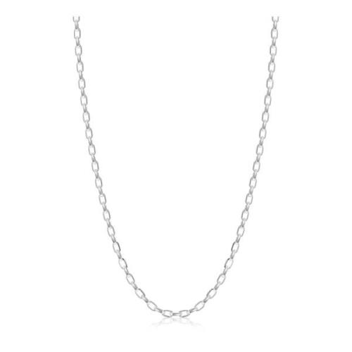 Nialaya Sterling Silver Faceted Cable Chain Gray, Herr