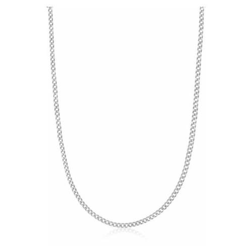 Nialaya Mens Silver Cuban Link Chain in 3mm Gray, Herr