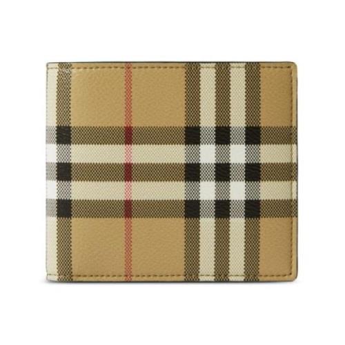 Burberry Vintage Check Läder Bi-Fold Plånbok Beige, Unisex