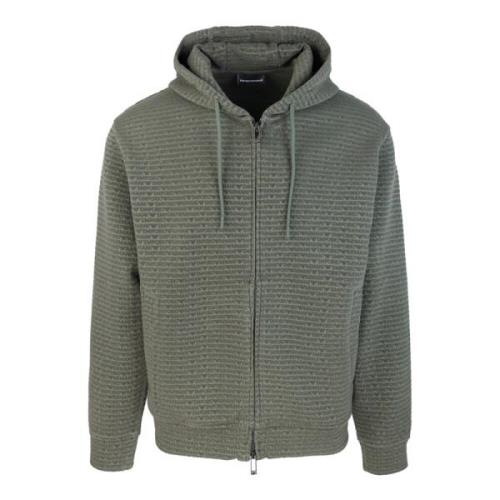 Emporio Armani Grön Hoodie Med Dragkedja Green, Herr