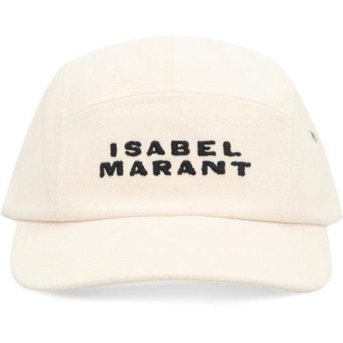 Isabel Marant Kontrasterande Logo Baseballkeps Beige, Dam