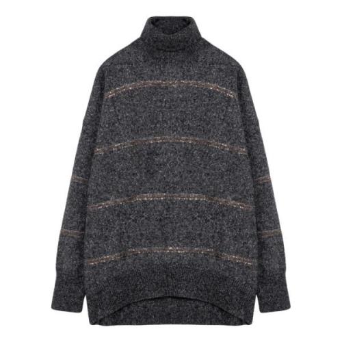 Brunello Cucinelli Tröja Turtleneck Gray, Dam