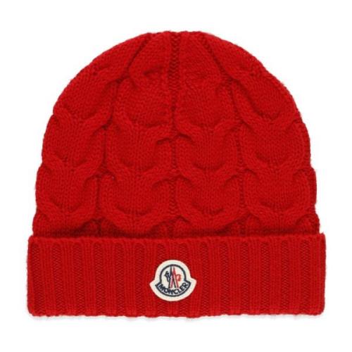 Moncler Röd ull beanie mössa för pojkar Red, Herr