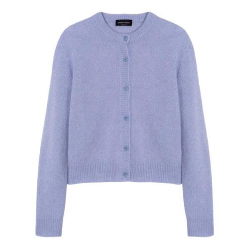 Roberto Collina Kort Cardigan Tröja Blue, Dam