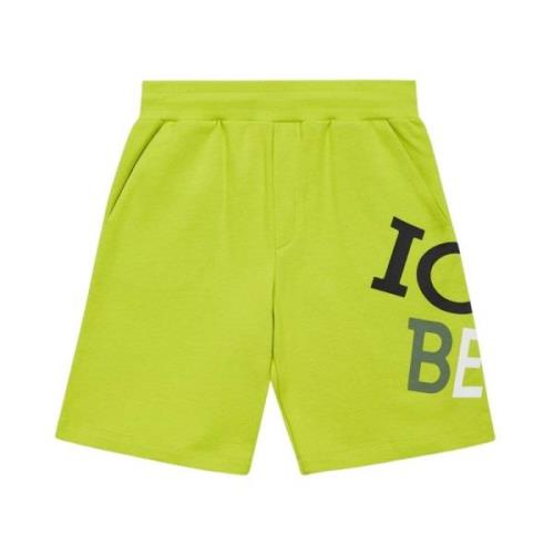 Iceberg Logo Shorts Svart Fleece Bomull Yellow, Herr