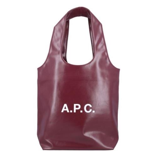 A.p.c. Burgundy Ninon Small Tote Bag Brown, Dam