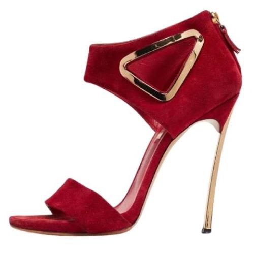 Casadei Pre-owned Pre-owned Mocka sandaler Red, Dam