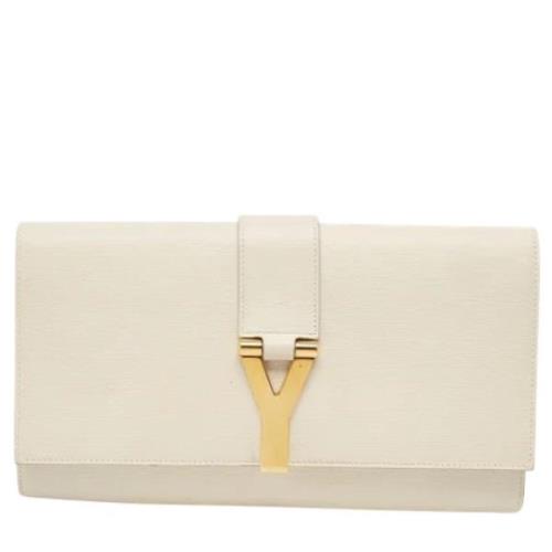 Yves Saint Laurent Vintage Pre-owned Laeder kuvertvskor White, Dam