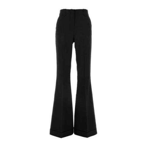 Andamane Svart Flared-Leg Twill Byxa Black, Dam