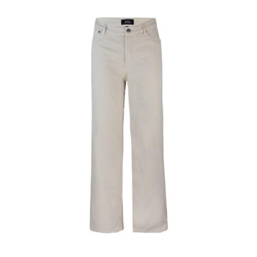 A.p.c. Högmidjade Raka Ben 70-talsstil Jeans Beige, Dam