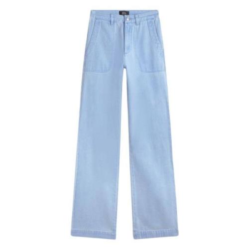 A.p.c. Klassiska Straight Cut High Waist Jeans Blue, Dam