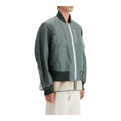 Sacai Lagerhybrid Bomberjacka Green, Herr