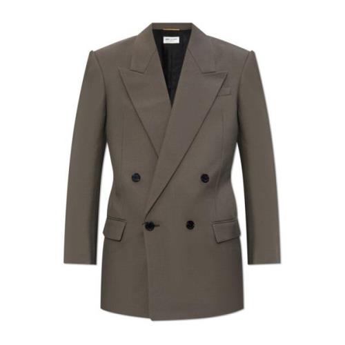 Saint Laurent Dubbelknäppt blazer Gray, Dam