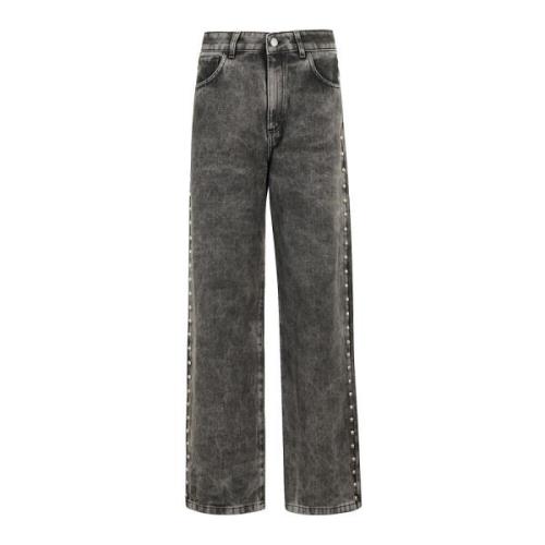 Federica Tosi Klassiska Denim Jeans med Fem Fickor Gray, Dam