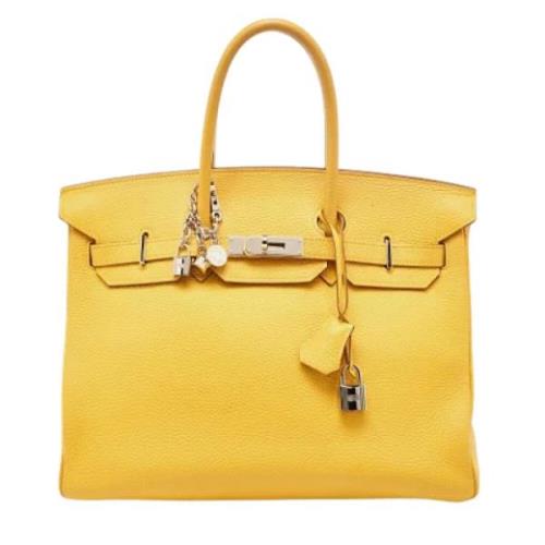 Hermès Vintage Pre-owned Laeder handvskor Yellow, Dam