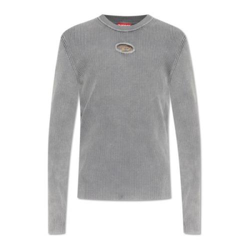 Diesel Ribbed Top Gray, Herr