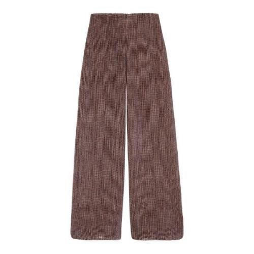 Cortana Velvet Wide Leg Pants Brown, Dam