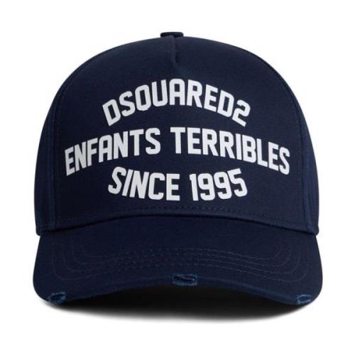 Dsquared2 Vintage Baseball Cap Navy Blue Black, Herr