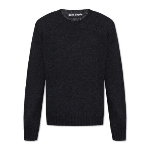 Palm Angels Crewneck Sweater Gray, Herr