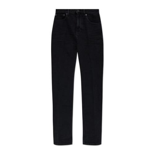 Saint Laurent Jeans med lätt avsmalnande ben Black, Dam