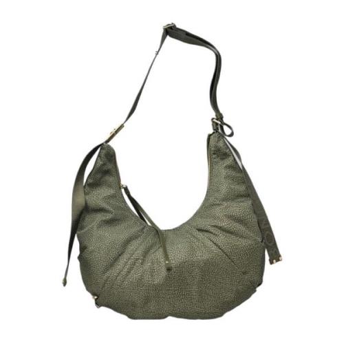 Borbonese Crossbody Hobo Väska Green, Dam