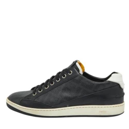 Fendi Vintage Pre-owned Belagd canvas sneakers Black, Herr