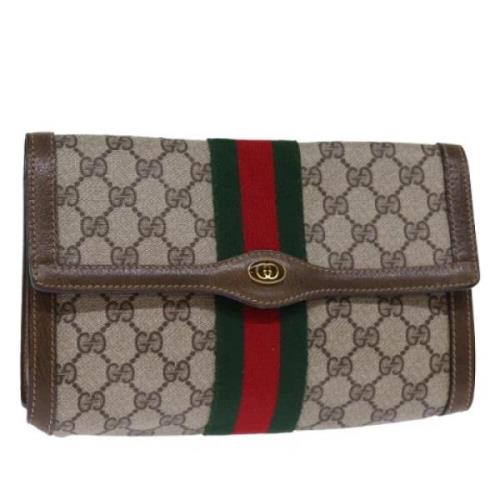 Gucci Vintage Pre-owned Canvas kuvertvskor Beige, Dam