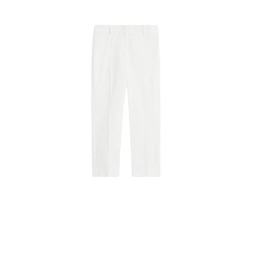 Max Mara Weekend Cecco Vita Bomull Slim-Fit Byxor White, Dam