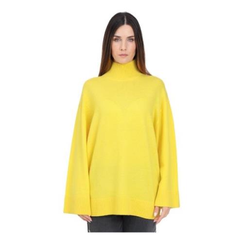 Elisabetta Franchi Gul hög hals tröja Yellow, Dam