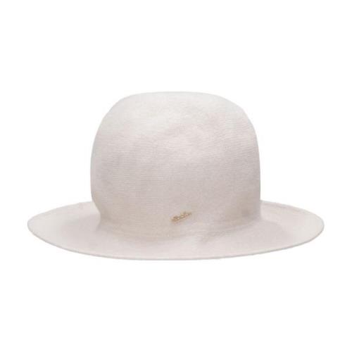 Borsalino Ull Kashmir Cloche Hatt White, Unisex