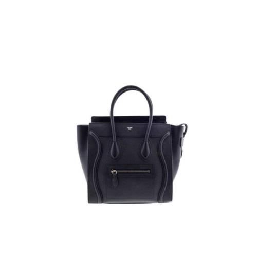 Celine Svart Läder Micro Bagageväska Black, Dam