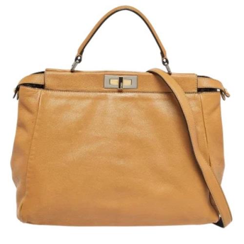 Fendi Vintage Pre-owned Laeder handvskor Beige, Dam