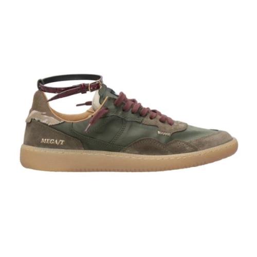 Hidnander Grön Mocka Läder Sneakers Retro Gummi Green, Dam