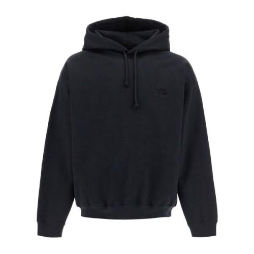 Y-3 Minimalistisk Oversized Hoodie med Logo Print Black, Herr