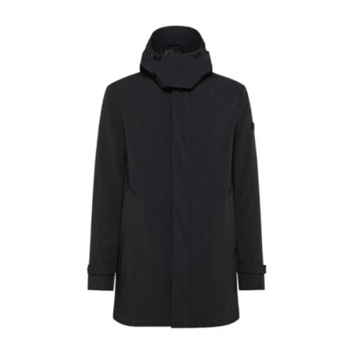 Peuterey Herr Trenchcoat med Avtagbar Huva Black, Herr