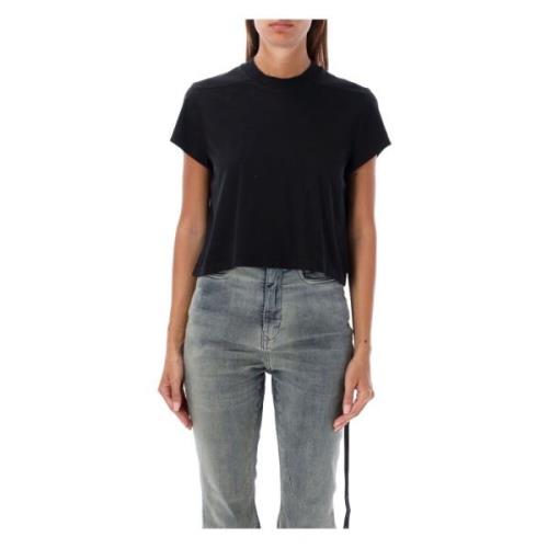 Rick Owens Svart Cropped T-shirt Black, Dam