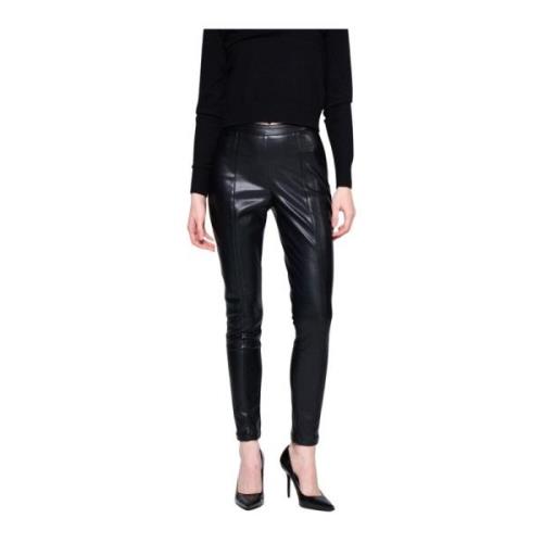 Silvian Heach Ecopelle Elastisk Midja Leggings Black, Dam