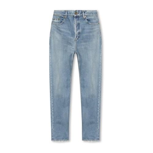 Saint Laurent Jeans med logopatch Blue, Herr