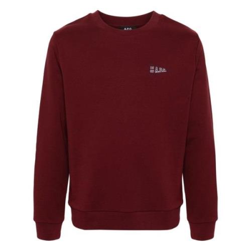 A.p.c. Standard College Print Sweatshirt Red, Herr