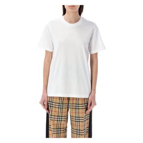 Burberry Vit Broderad T-shirt White, Dam